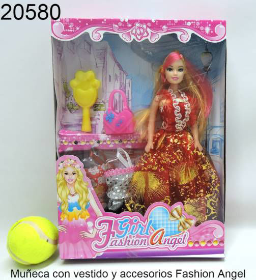 Imagen de MUÑECA CON VESTIDOS Y ACCESORIOS EN CAJA GIRL FASHION ANGEL 7.25